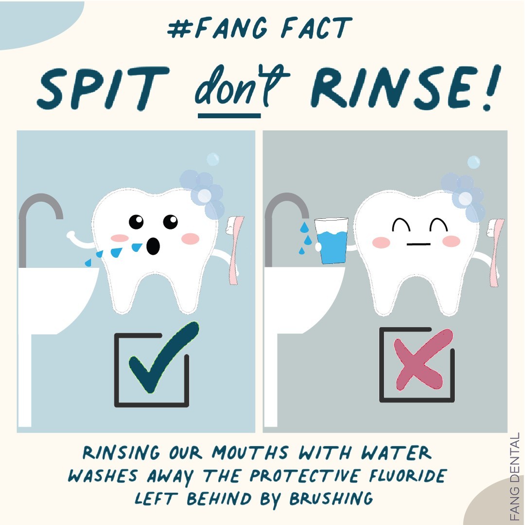 “Spit don’t rinse!” - By spitting toothpaste out then not rinsing with water it ensures that the fluoride in your toothpaste will remain on the teeth and continue to be effective! 🦷⠀⠀⠀⠀⠀⠀⠀⠀⠀
⠀⠀⠀⠀⠀⠀⠀⠀⠀
It might sound odd at first to not rinse but trust us, your mouth will still feel clean (spit it all out!) and your teeth will thank you for it! Slowly make it a habit! But if you do choose to rinse ☹️, use the smallest amount of water possible.⠀⠀⠀⠀⠀⠀⠀⠀⠀
⠀⠀⠀⠀⠀⠀⠀⠀⠀
Research has also shown that majority of people who rinse are more likely to leave the tap running when brushing, wasting a lot of water every time! ⠀⠀⠀⠀⠀⠀⠀⠀⠀
⠀⠀⠀⠀⠀⠀⠀⠀⠀
So when you “spit don’t rinse”, it is not only better for your teeth but you could be wasting less water too! 💧🌿⠀⠀⠀⠀⠀⠀⠀⠀⠀
 ⠀⠀⠀⠀⠀⠀⠀⠀⠀
Try it out today! 🦷⠀⠀⠀⠀⠀⠀⠀⠀⠀
.⠀⠀⠀⠀⠀⠀⠀⠀⠀
.⠀⠀⠀⠀⠀⠀⠀⠀⠀
.⠀⠀⠀⠀⠀⠀⠀⠀⠀
#sgdentist #dentistsg #singaporedentist #sgdental #dentalsg #sustainabledental #sustainabledentalcare #dentistorchard #orcharddentist #dentalclinicsg #sgdentalclinic